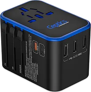 Epicka universal travel adapter with USB and AC ports