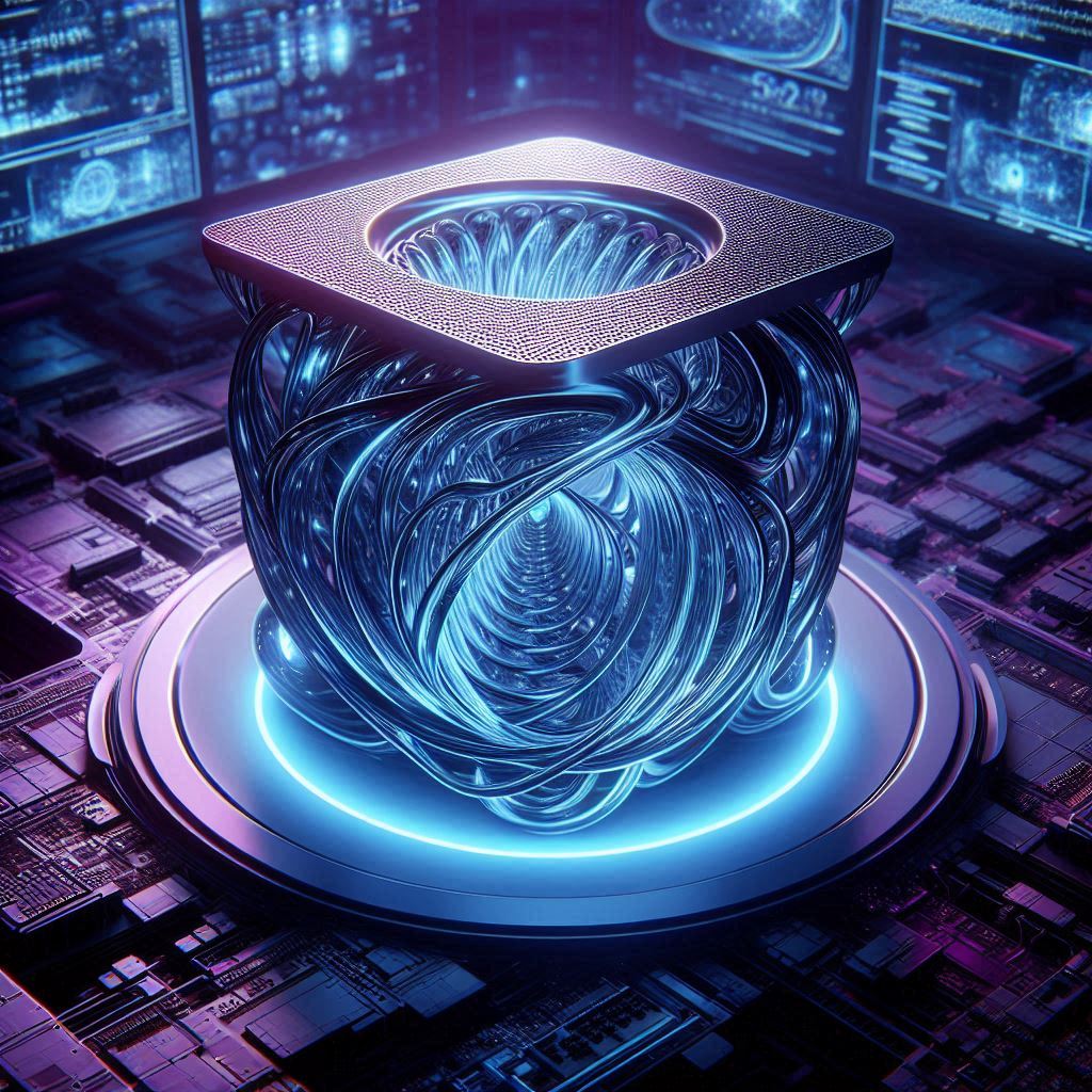 A high-tech Microsoft quantum computing lab with scientists analyzing topological superconductors and quantum processors under a holographic interface.