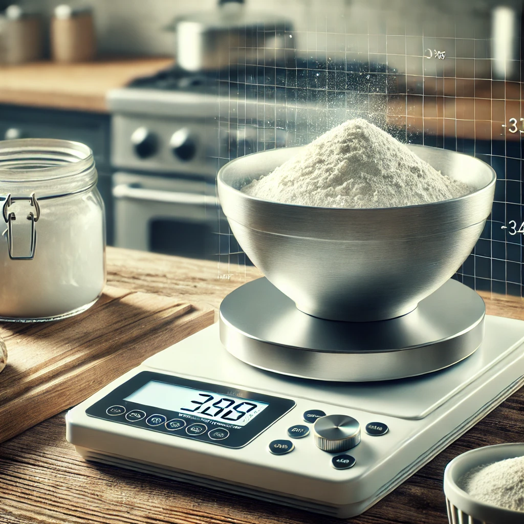 Magnetic measuring cups snapped together on a kitchen counter, emphasizing order and convenience.