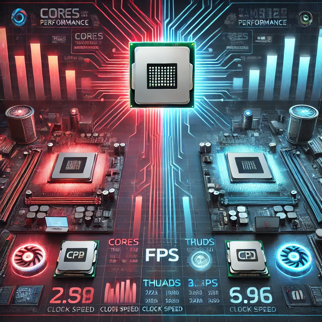 Two price tags hanging side by side: Ryzen 7 7800X3D at $370 and Intel i9-13900K at $570, with a wallet in the background.
