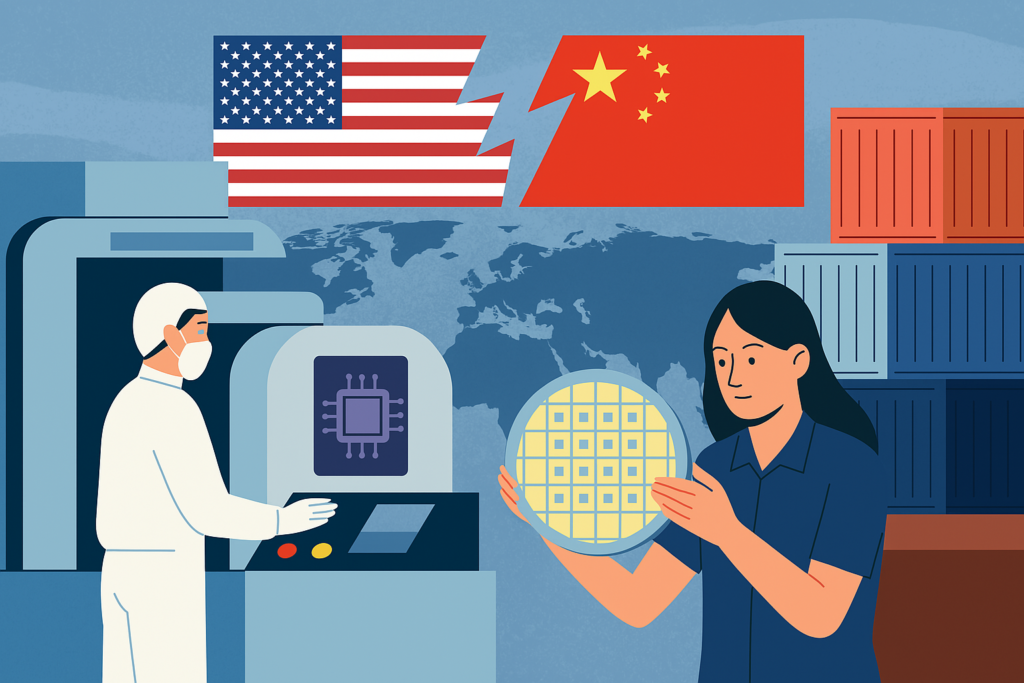 Infographic showing semiconductor industry effects on jobs, prices, and stress