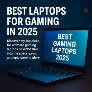 Best Gaming Laptops for 2025 with modern laptop showcasing vibrant screen and cool blue background