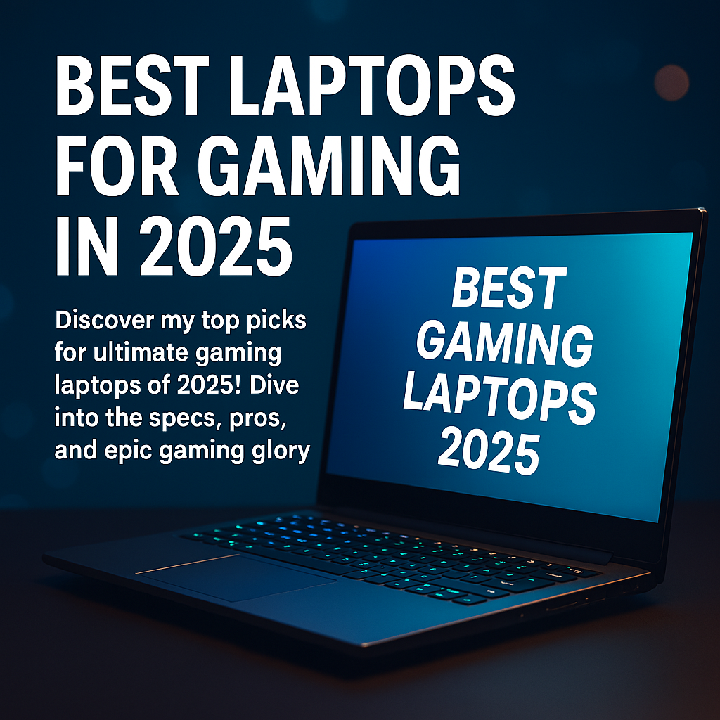 Best Gaming Laptops for 2025 with modern laptop showcasing vibrant screen and cool blue background